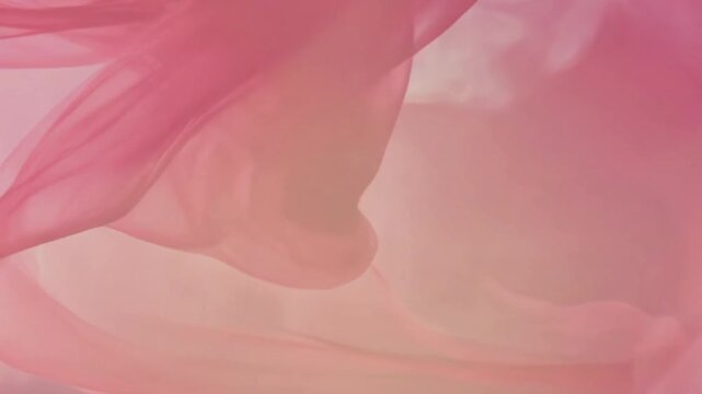 Flowing pink silk abstract soft waves dreamy ethereal motion background