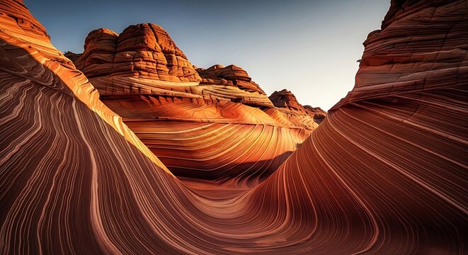 Vibrant red rock formations in desert landscape
