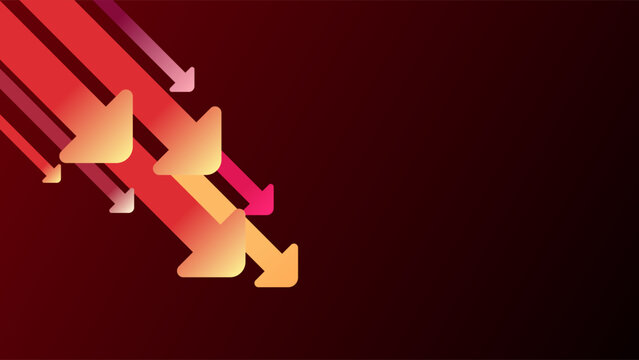 Minimalist background featuring a bold downward arrow symbolizing decline, loss, or negative trends. Ideal for financial reports, business presentations, market analysis, warning graphics, or economic