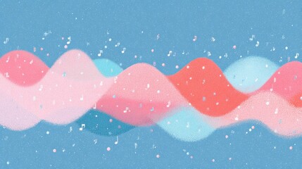 Fototapeta premium Pastel audio wave pattern representing calm musical vibration