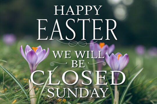 Easter Sunday Closed Notice, Vintage Holiday Store Sign, Neutral Earth Tone Easter Banner, Professional Business Closure Graphic, Rustic Easter Sunday Announcement