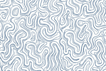 Fototapeta premium Abstract seamless pattern with wavy blue lines on a white background, organic fluid texture vector