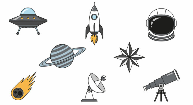 Space objects and astronomy equipment 37.