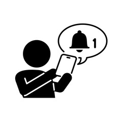 スマホで通知を確認している人のアイコン © nabe