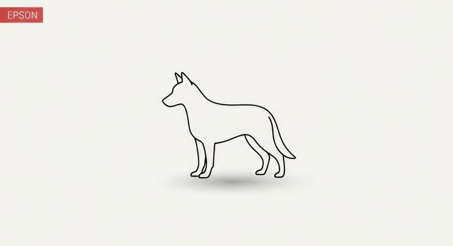 A simple line drawing of a donkey on a plain background.