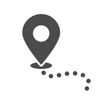 Route Path Location Pin Icon, GPS Navigation Route Marker Symbol, Travel Direction Map Pointer Sign, Destination Navigation Icon PNG Transparent Background