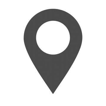 Classic Map Pin Location Icon, Simple GPS Navigation Marker Symbol, Minimal Map Pointer Sign, Solid Glyph Location Pin PNG Transparent Background