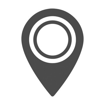 Target Location Pin Icon, Circle Map Marker Symbol, GPS Navigation Target Pointer Sign, Destination Map Pin Icon, Solid Glyph Location Icon PNG Transparent Background