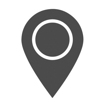 Simple Map Pin Location Icon, GPS Navigation Marker Symbol, Minimal Map Pointer Sign, Solid Glyph Location Pin Icon PNG Transparent Background