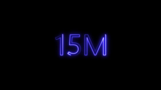 Celebrate your success with this high-quality 15 Million milestone video. Features a vibrant neon blue glowing effect on a black background, perfect for social media achievements, subscriber counts, a