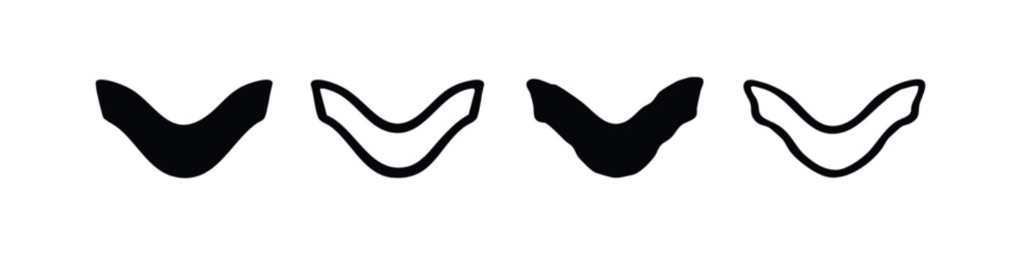 V-Shape and Chevron Icons Set - Directional Symbols for Movement, Progress, or Design Elements
