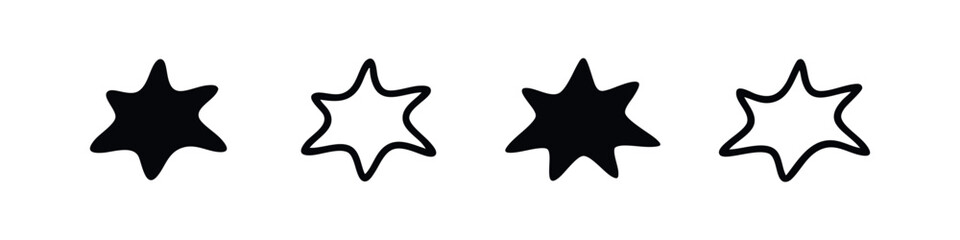 Abstract starburst shape icons set. Geometric explosion vector illustration on white background. © liubomir118809