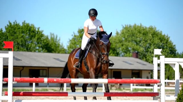 Equestrian Horse Riding Jumping Competition Event.