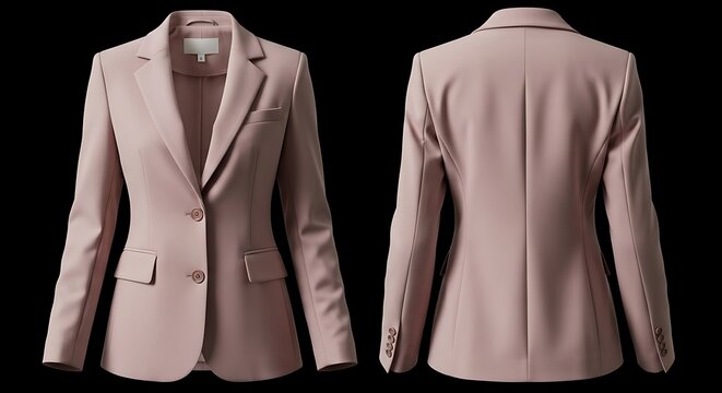 Mockup of a light mauve color two button formal blazer for woman