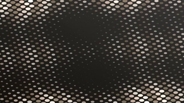 Abstract circular pattern in varying shades of tan on a dark background