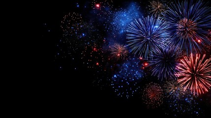 Fototapeta premium Colorful fireworks display at night