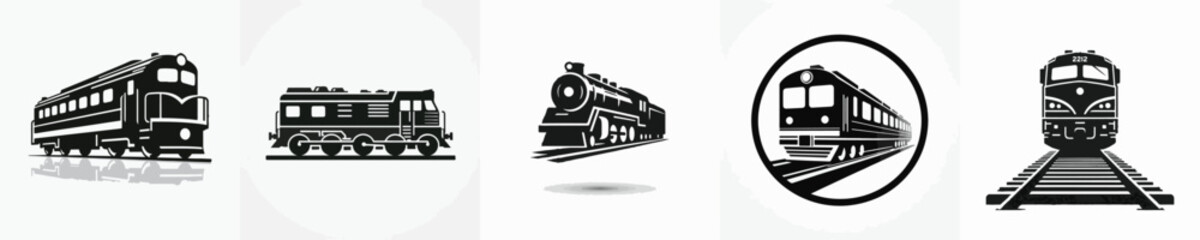 Fototapeta premium Vector silhouette of train