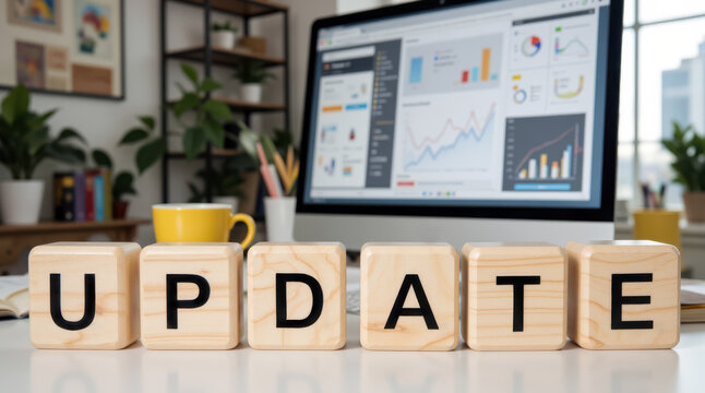 Update process for business reporting and system improvement with fresh data, software upgrade, status review and performance tracking used for workflow control, planning, compliance and growth
