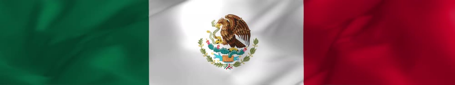 Vibrant Mexico Flag with National Emblem - Widescreen & Seamless