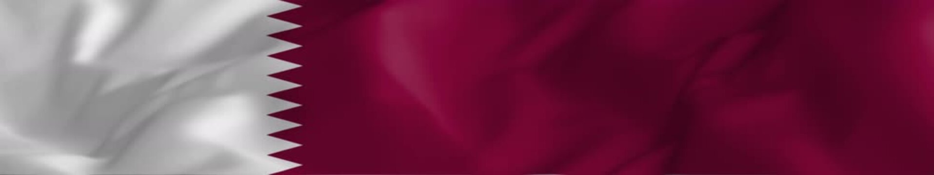 Dynamic Qatar National Flag Widescreen Animation | Smooth Loop