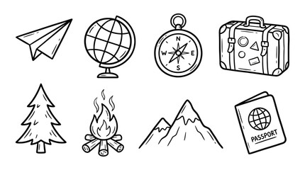 Travel and Adventure Hand-drawn Icons © bahar