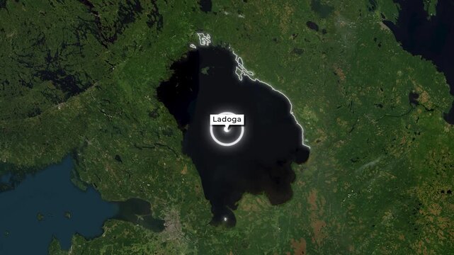 Lake Ladoga Map With Glowing Border Animation