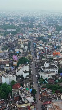 Vertical Aerial View of Urban Landscape in Raipur Chhattisgarh India