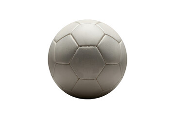 White soccer ball with classic hexagonal and pentagonal pattern, representing sport, game, team, championship, and fitness