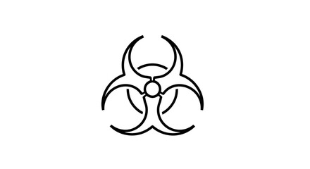 Biohazard Symbol Icon, Biological Hazard Warning Sign, Danger Alert