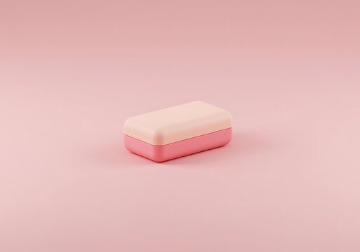 Pink rectangular box on a light pink background