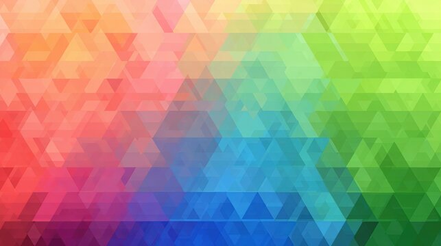 Vibrant seamless triangle gradient mosaic pattern