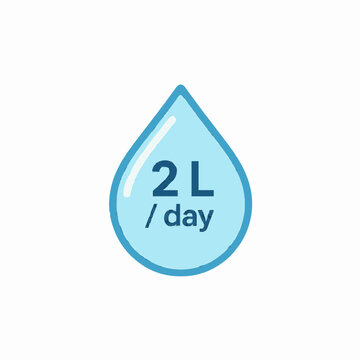 Water drop icon for 2 liters per day hydration goal