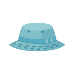 Blue Bucket Hat Cartoon Illustration © ellyana