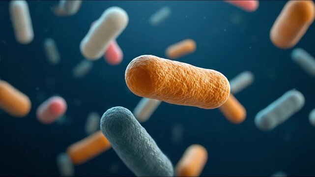 Variety of bacteria floatation inside body