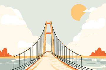 Fototapeta premium Smart Infrastructure Bridge with IoT Sensors and Data Transmission