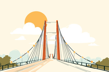 Obraz premium Smart Infrastructure Bridge with IoT Sensors and Data Transmission