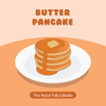 Butter Pancake Illustration