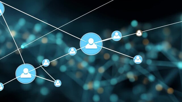 Abstract Digital Network with User Icon in Connected Background