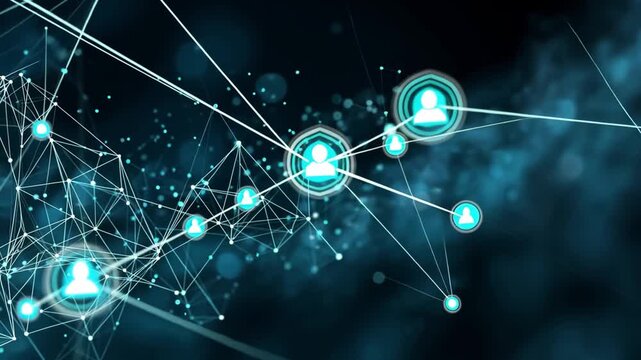 Digital Connection Concept with Network of People Icons and Lines