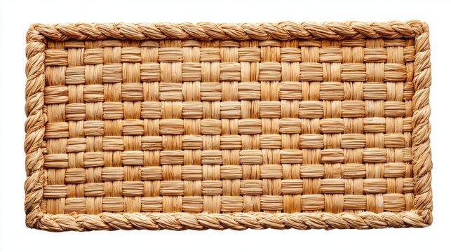 Woven basket texture with a natural, rustic design and a white background