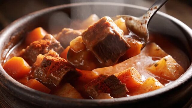 "Authentic Hungarian Goulash Recipe: Traditional Beef Paprikash Stew with Vegetables"