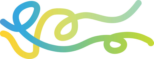 Obraz premium A colorful abstract art piece featuring swirling lines in blue yellow and green hues on a white background