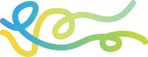 Plexiglas schilderij Abstracte kunst A colorful abstract art piece featuring swirling lines in blue yellow and green hues on a white background  © MstSajeda