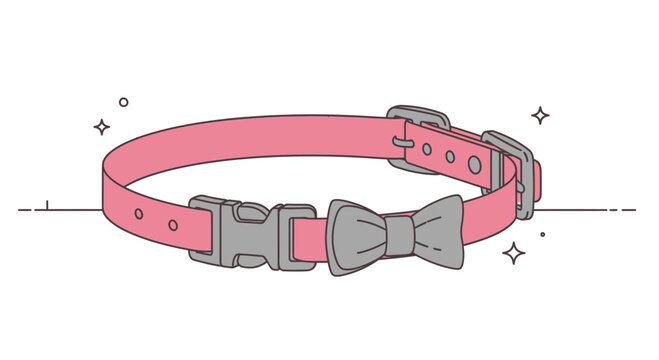 Cute Pink Dog Collar with Bow Tie, Adjustable Pet Accessory for Small Dogs and Cats