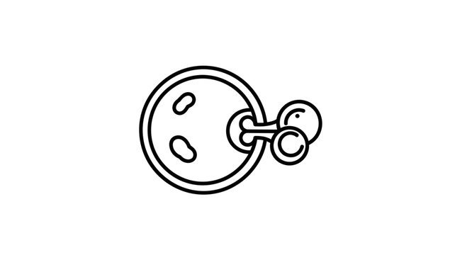 Abstract outline of a cell with organelles and nucleus, scientific concept