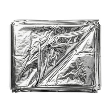 Folded silver emergency foil thermal blanket