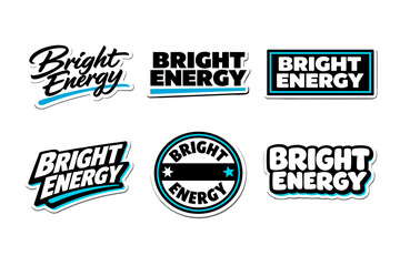 Fototapeta premium Bright energy bold typography sticker design