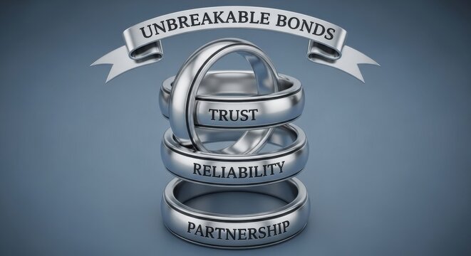 Stacked Rings Representing Unbreakable Bonds and Partnership