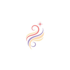 Obraz premium Abstract Swirls and Star Logo Design