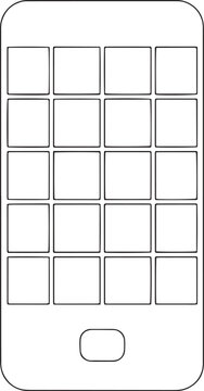 Set of 20 blank mobile app icon vector templates